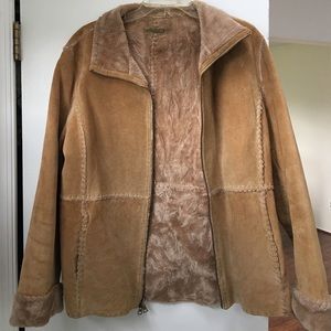 VINTAGE GUESS!! Guess beige leather coat
